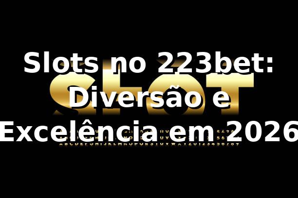 Slots no 223bet: Diversão e Excelência em 2026 🎰